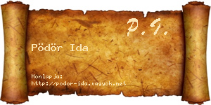 Pödör Ida névjegykártya
